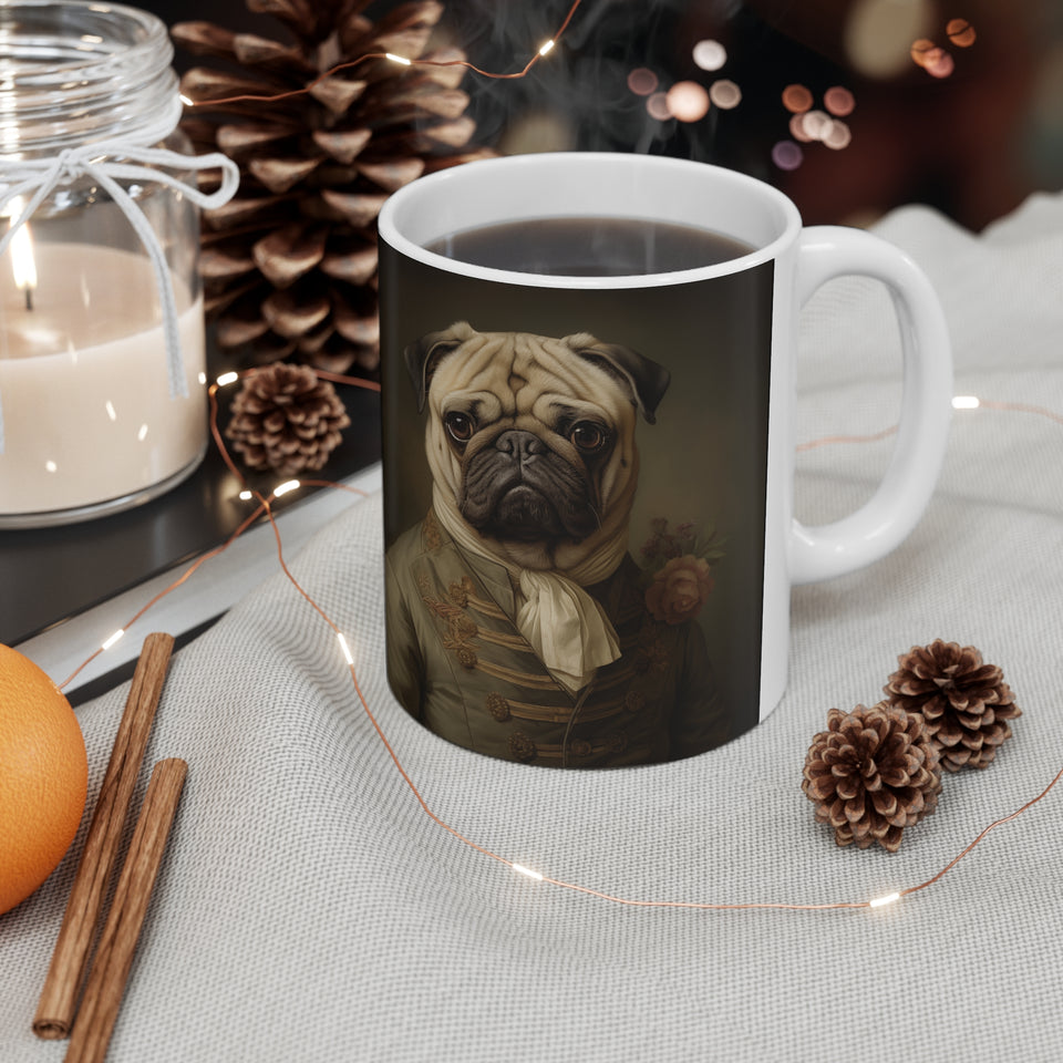 Classical Painting Pug Mug | Pug Coffee Mug | Pug Dog Gifts | Pug Presents | Pug Mug 11oz