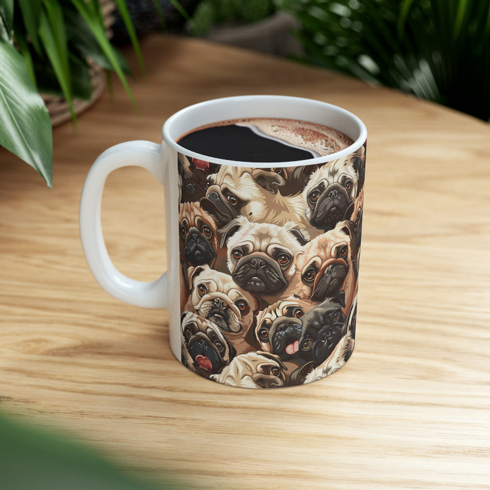 Pug Mug | Pug Coffee Mug | Cute Pug Dog Gifts | Funny Pug Presents | Pug Mug 11oz