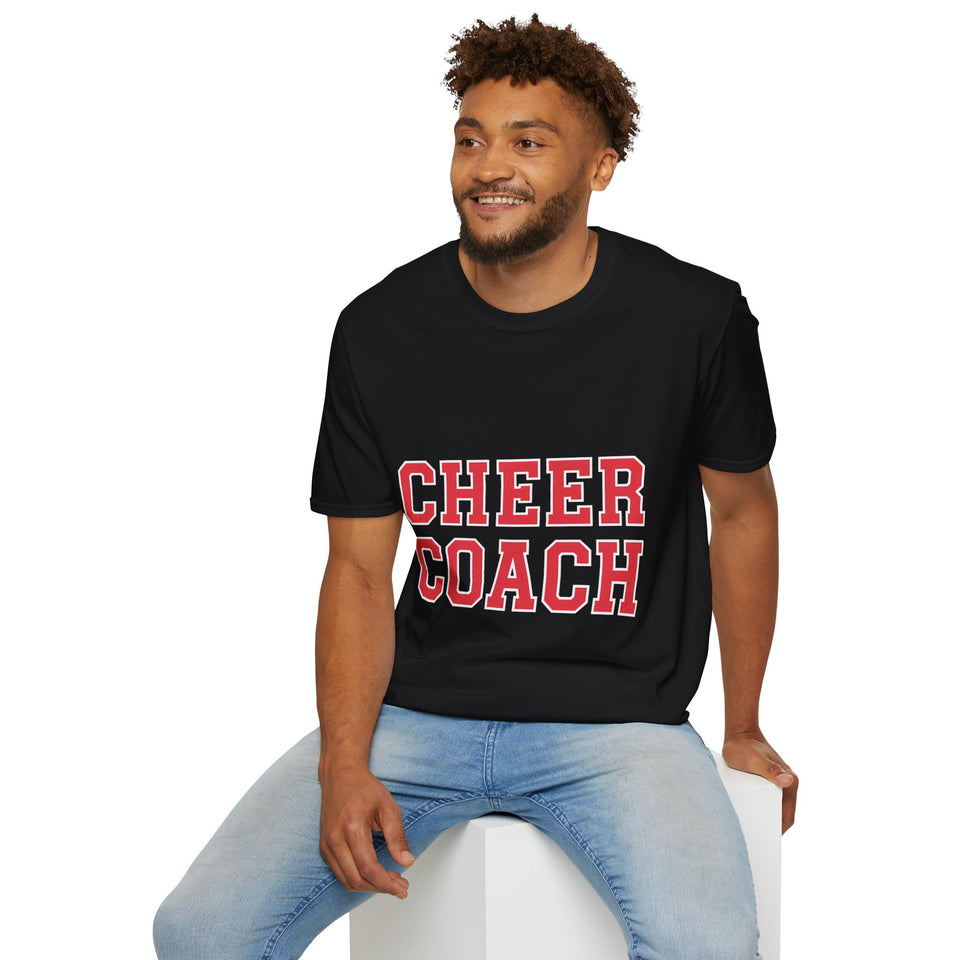 Red Cheer Coach Shirt | Cheerleading Coach Gift | Unisex Cheer Coach Present T Shirt