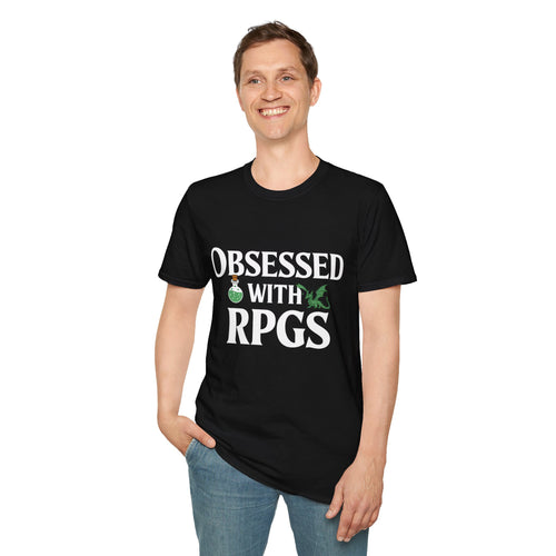 Obsessed With RPGs Shirt | Role Playing Game Gift | RPG Merchandise | RPG Gifts Presents Unisex T-Shirt