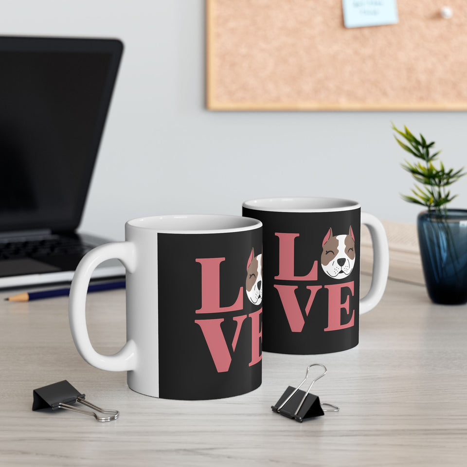 Cute Love Pitbulls Mug | Pitbull Coffee Mug | Cute Pitbull Coffee Mug 11oz