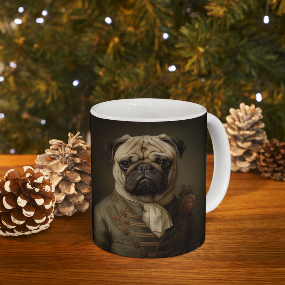 Classical Painting Pug Mug | Pug Coffee Mug | Pug Dog Gifts | Pug Presents | Pug Mug 11oz