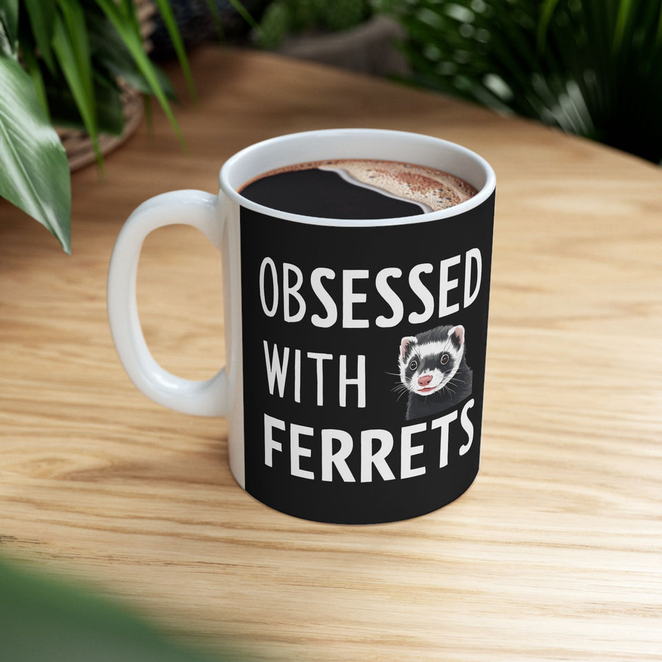 Love Ferrets Mug | Ferret Coffee Mug | Cute Ferret Lover Coffee Mug 11oz