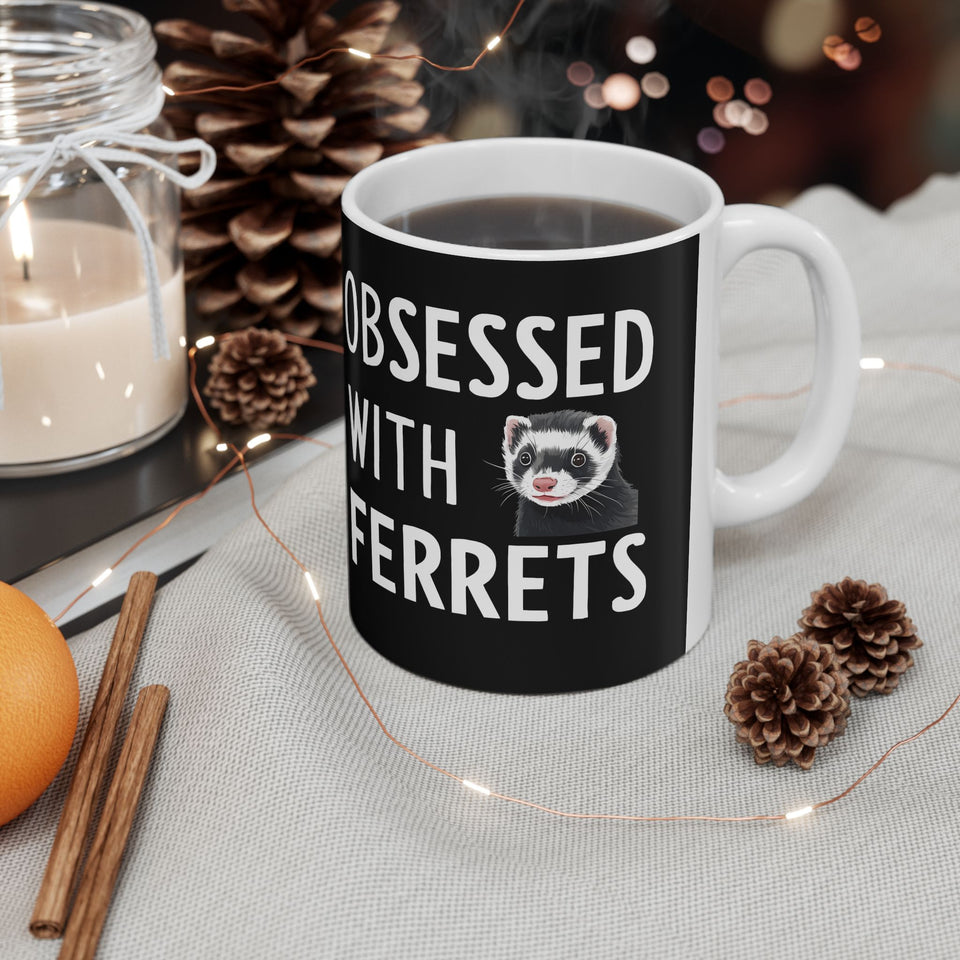 Love Ferrets Mug | Ferret Coffee Mug | Cute Ferret Lover Coffee Mug 11oz