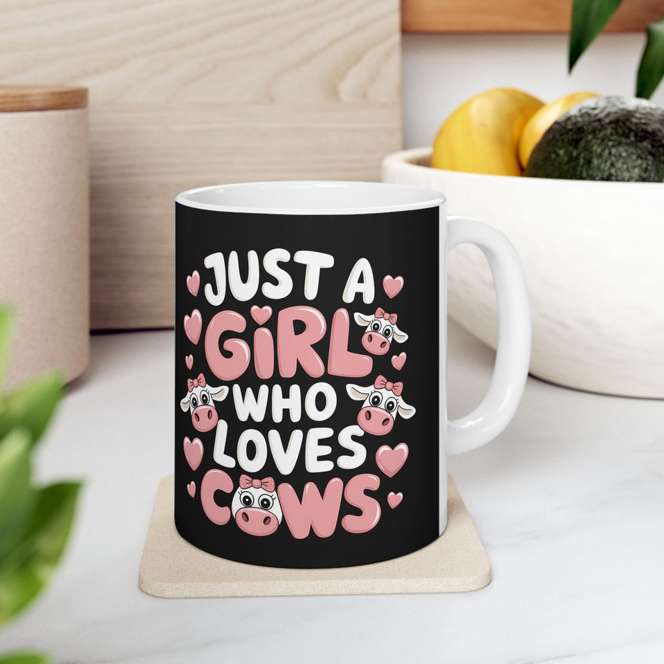 Just A Girl Who Loves Cows Mug | Cow Gifts | Cow Coffee Mug 11oz