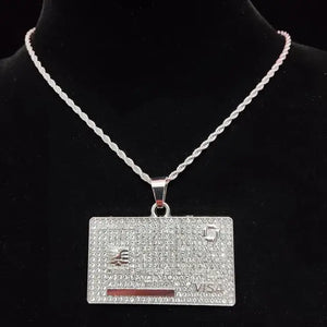 Men's Hip Hop Iced Out Credit Card Pendant Necklace Men's Hip Hop Iced Out Credit Card Pendant Necklace