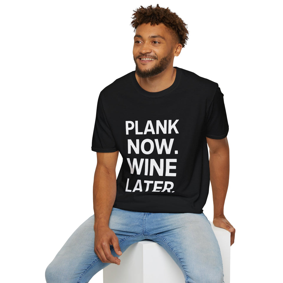 Plank Now Wine Later Yoga Shirt | Yoga Gift | Unisex Yoga T Shirt