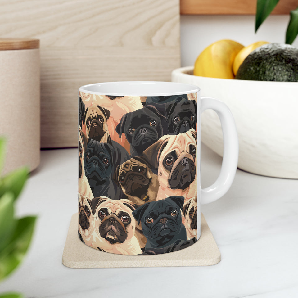 Pug Mug | Pug Coffee Mug | Cute Pug Dog Gifts | Funny Pug Presents | Pug Mug 11oz