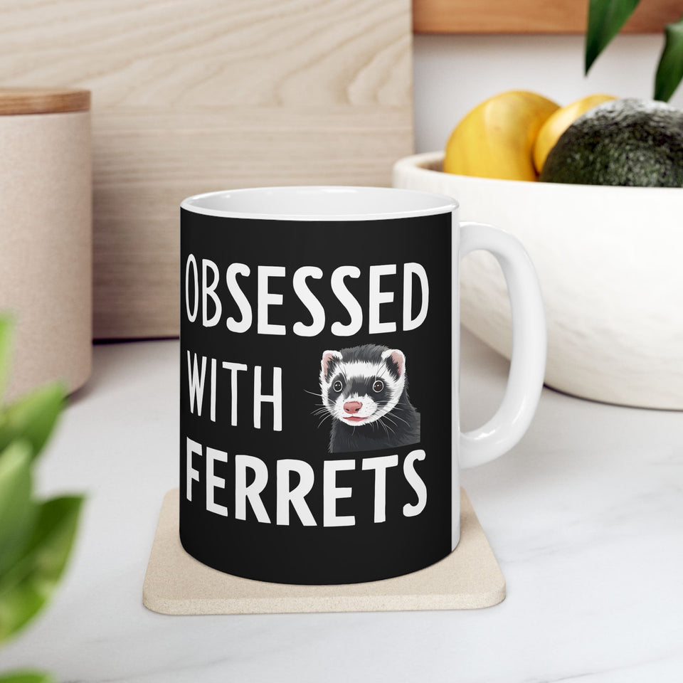 Love Ferrets Mug | Ferret Coffee Mug | Cute Ferret Lover Coffee Mug 11oz