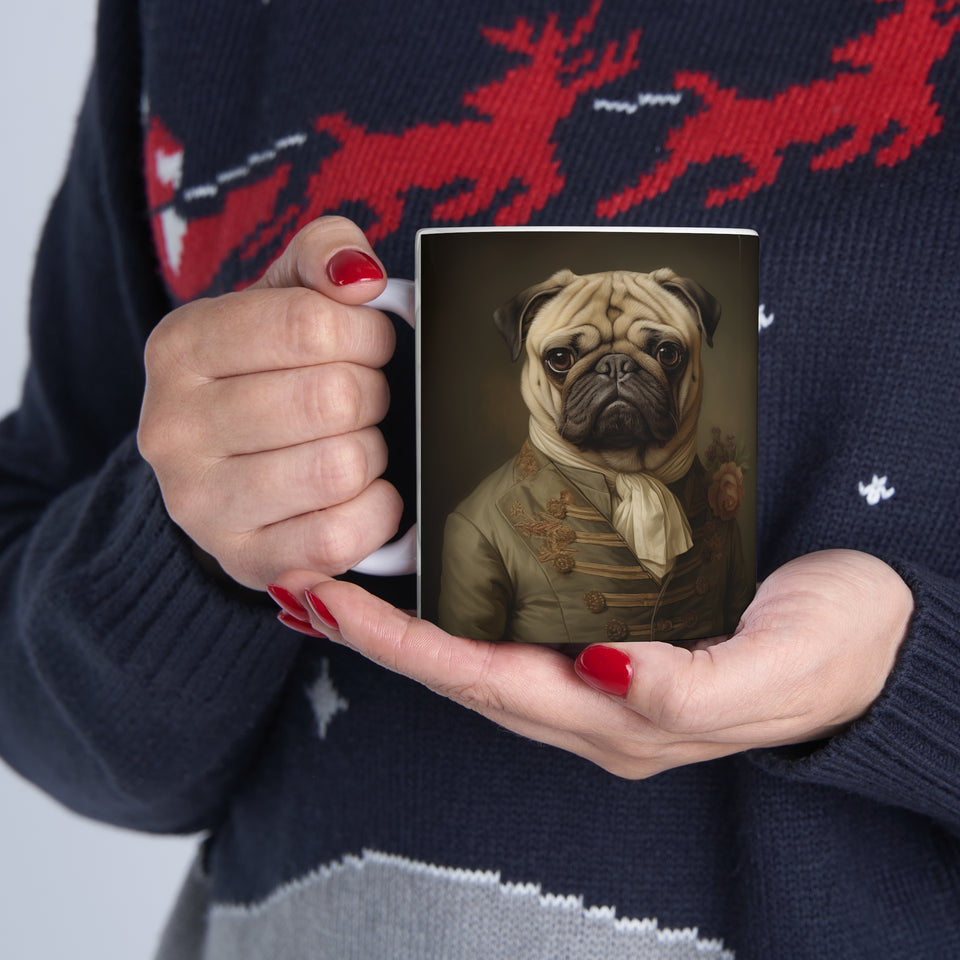 Classical Painting Pug Mug | Pug Coffee Mug | Pug Dog Gifts | Pug Presents | Pug Mug 11oz