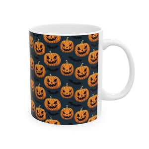 Spooky Halloween Pumpkin Bat Mug | Scary Halloween Gifts | Horror Coffee Mug 11oz