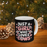 Just A Girl Who Loves Cows Mug | Cow Gifts | Cow Coffee Mug 11oz Just A Girl Who Loves Cows Mug | Cow Gifts | Cow Coffee Mug 11oz