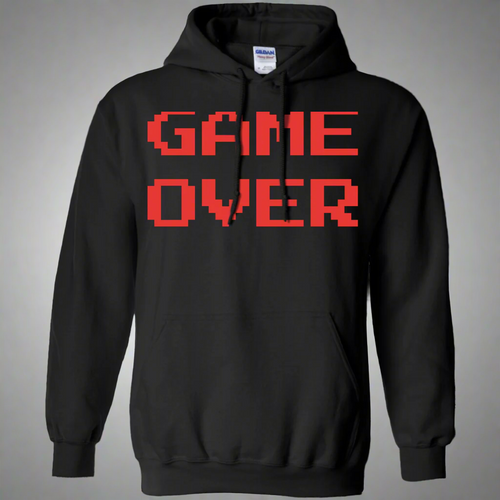 Game Over Retro Classic Video Gaming Pullover Hoodie 8 oz.