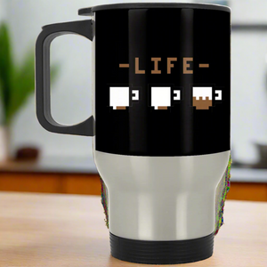 Coffee RPG 14 oz. RPG Mug | Video Game Coffee Mug | Gaming Video Game RPG Life Bar Stainless Travel Mug