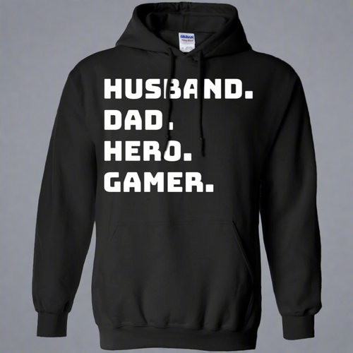 Husband Dad Hero Gamer - Video Gaming Pullover Hoodie 8 oz.