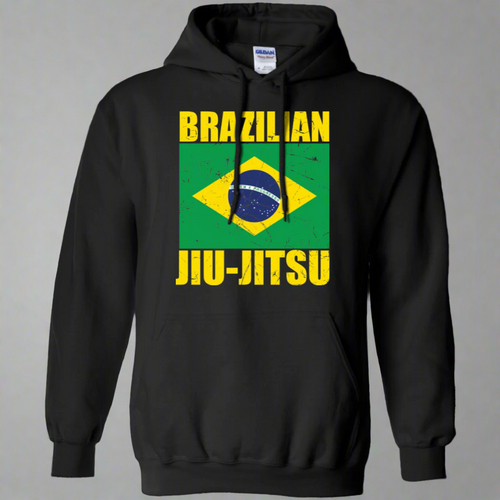 Brazilian Jiu Jitsu Flag BJJ Pullover Hoodie 8 oz.