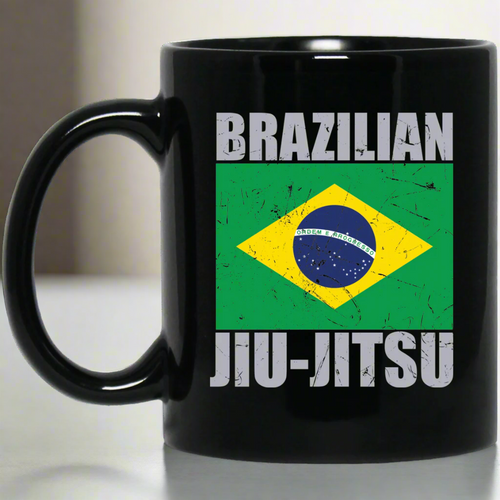 Brazilian Jiu Jitsu Flag 2 BJJ 11 oz. Black Mug