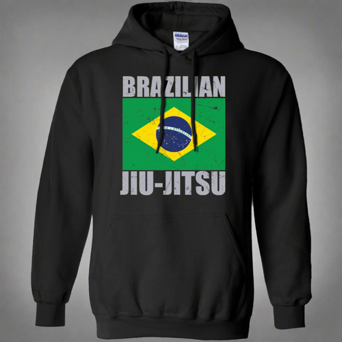 Brazilian Jiu Jitsu Flag 2 BJJ Pullover Hoodie 8 oz.