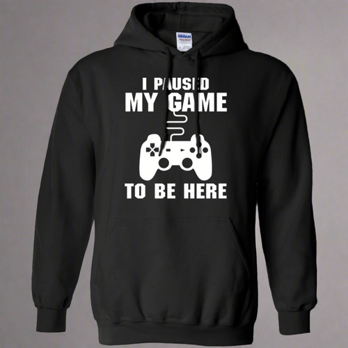 I Paused My Game To Be Here Video Gamer Pullover Hoodie 8 oz.