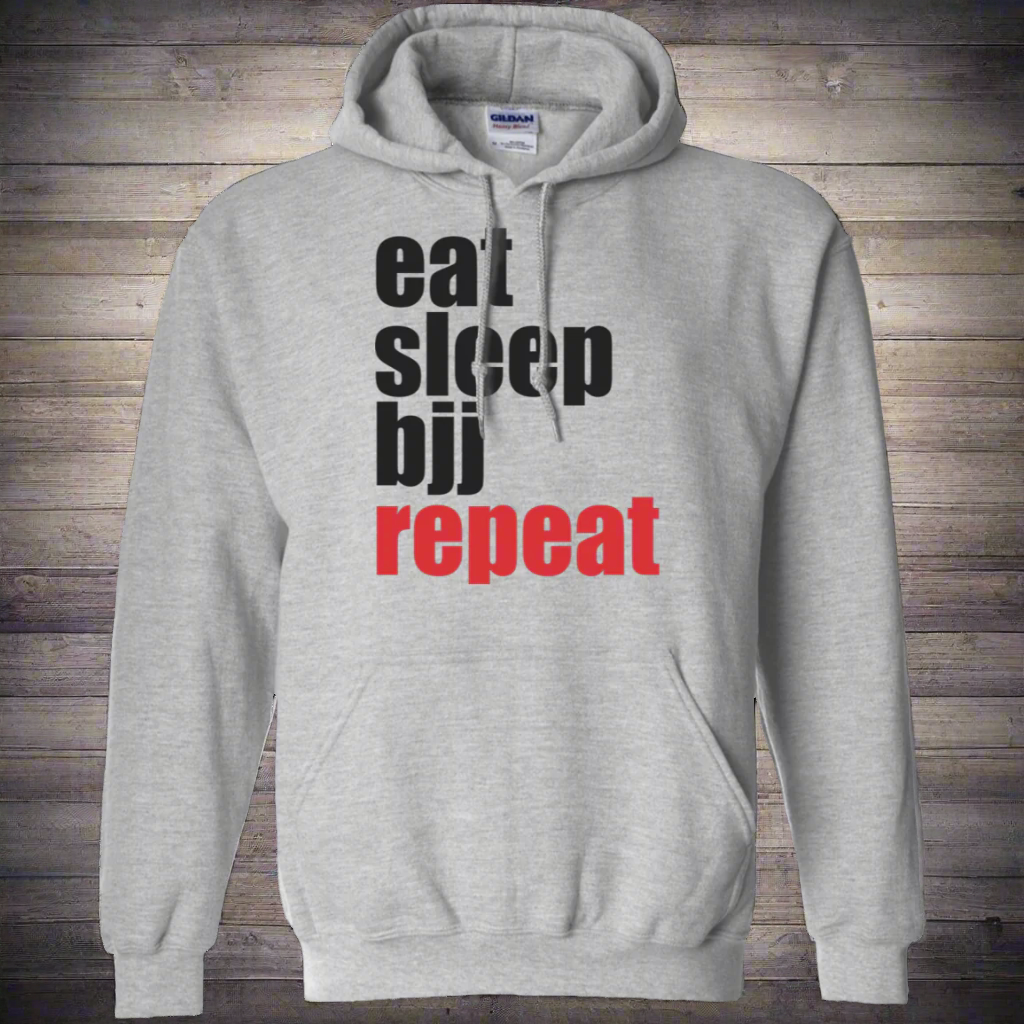 Eat Sleep BJJ Repeat Brazilian Jiu Jitsu Pullover Hoodie 8 oz.