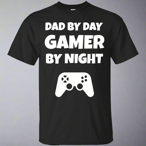 Dad By Day Gamer By Night Video Gaming Shirt