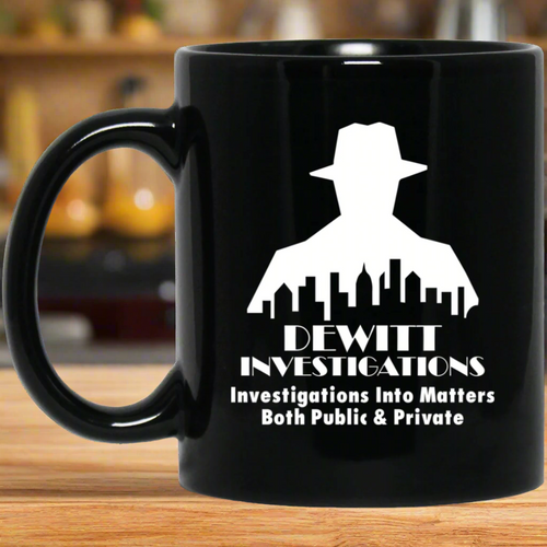 DeWitt Investigations 11 oz. Black Mug