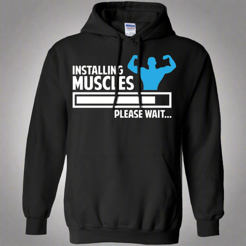 Installing Muscles Gym Workout Pullover Hoodie 8 oz.