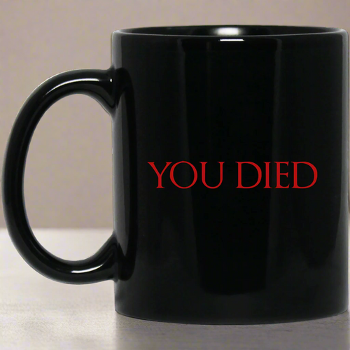 You Died RPG 11 oz. Black Mug | Video Game Mug | Gaming 11 oz RPG Video Game Mug