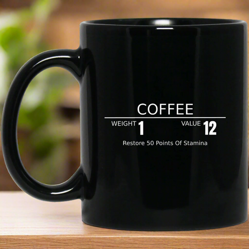 Coffee RPG 11 oz. Black Mug