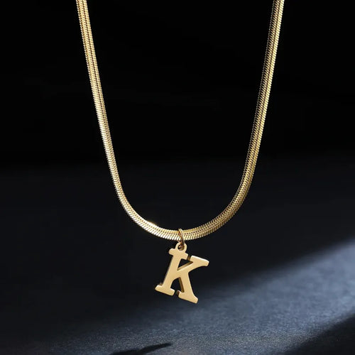 Elegant A-Z Stainless Steel Pendant Necklace