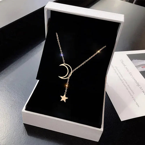 Star Charm Necklace | Moon & Star Necklace