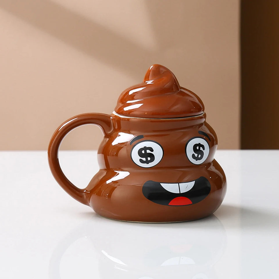 Poop Emoji Ceramic Mug 500ml Creative Coffee Cup | Funny Prank Drinkware Mug for Birthday Christmas Gift Mug