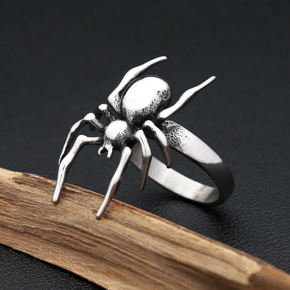 Vintage 316L Stainless Steel Spider Ring | Halloween Goth Spider Ring