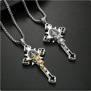 Gothic Stainless Steel Faith Jesus Cross Necklace Gothic Stainless Steel Faith Jesus Cross Necklace