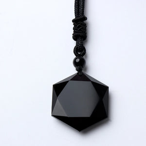 Black Obsidian Six Stars Lucky Necklace Black Obsidian Six Stars Lucky Necklace