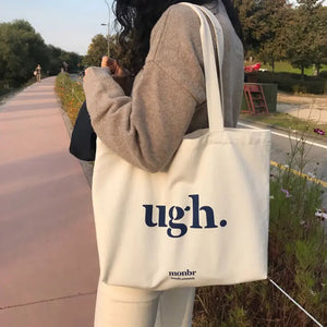 Canvas Letter Ugh Fashion Shoulder Tote Bag