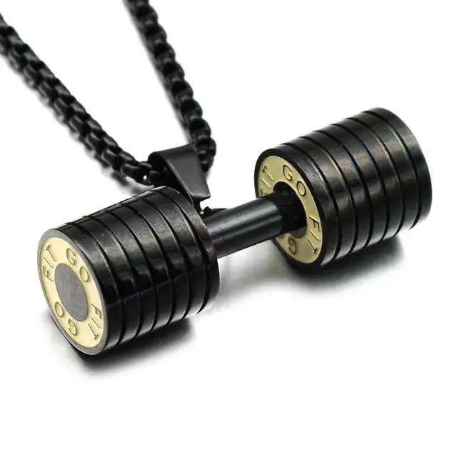 Barbell Dumbbell Gym Necklace | Fitness Jewelry Necklace