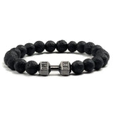 Gym Dumbbells Bracelet With Volcanic Lava Stone | Workout Fitness Gym Bracelet Gym Dumbbells Bracelet With Volcanic Lava Stone | Workout Fitness Gym Bracelet