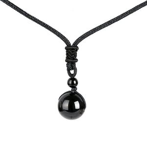 Black Obsidian Six Stars Lucky Necklace Black Obsidian Six Stars Lucky Necklace