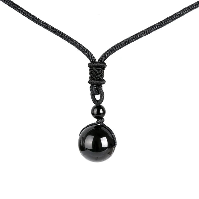 Black Obsidian Six Stars Lucky Necklace