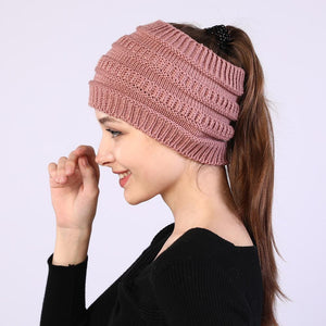 Winter Knitted Ponytail Beanies ponytail beanie, cc ponytail beanie, beanie with ponytail hole