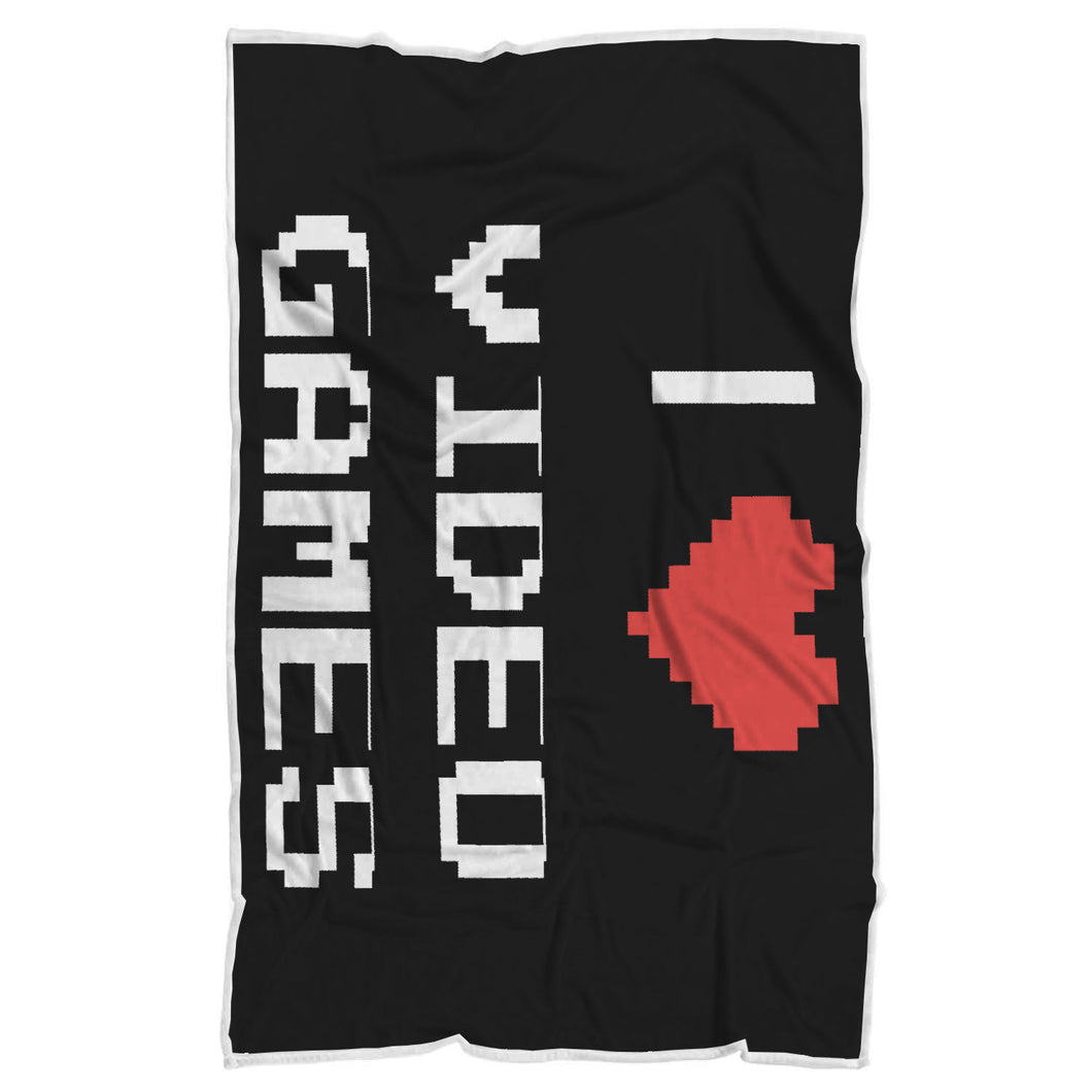 I Love Video Games - Video Gamer Blanket