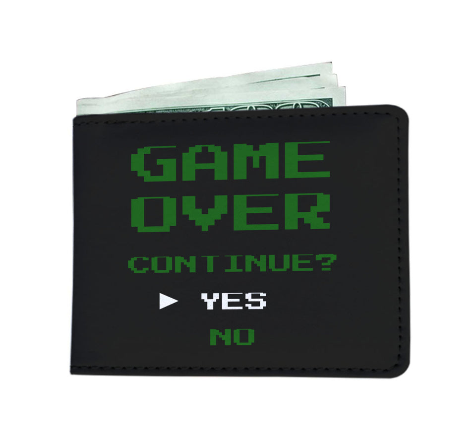 Game Over Continue Video Gamer Wallet