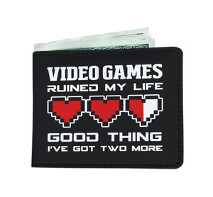 Video Games Ruined My Life Good Thing I've Got Two More Video Gamer Mens Wallet Video Games Ruined My Life Good Thing I've Got Two More Video Gamer Mens Wallet