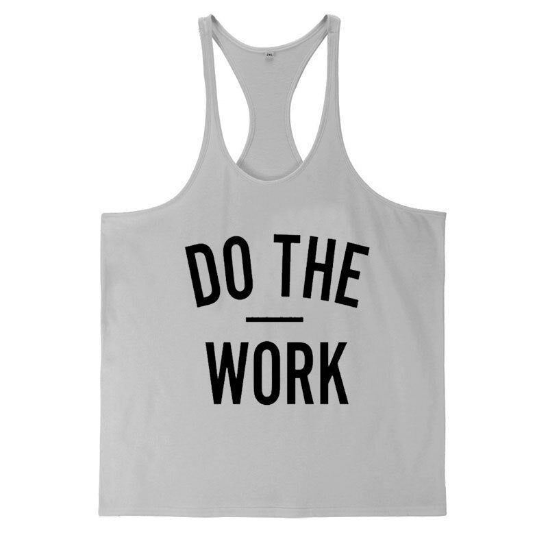 Do The Work Gym Vest | Mens Muscle Gyms Workout Tank Tops Bodybuilding Y  Back Sleeveless Vest Stringer Singlets Shirt Muscle Wear