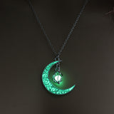 Moon Glowing Glow In The Dark Necklace moon necklace, crescent moon necklace, moon phase necklace