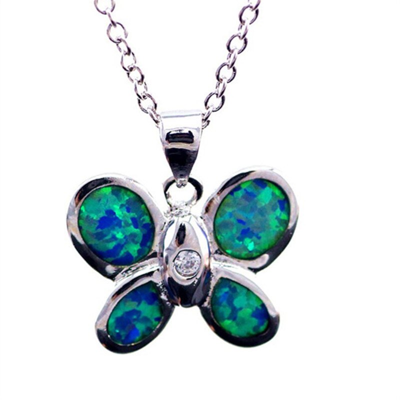 Blue Opal Sea Turtle Pendant Necklace