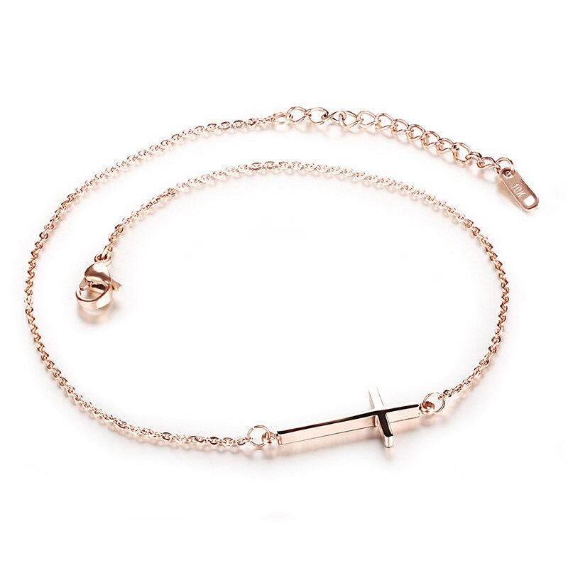 Stainless Steel Christian Cross Anklet