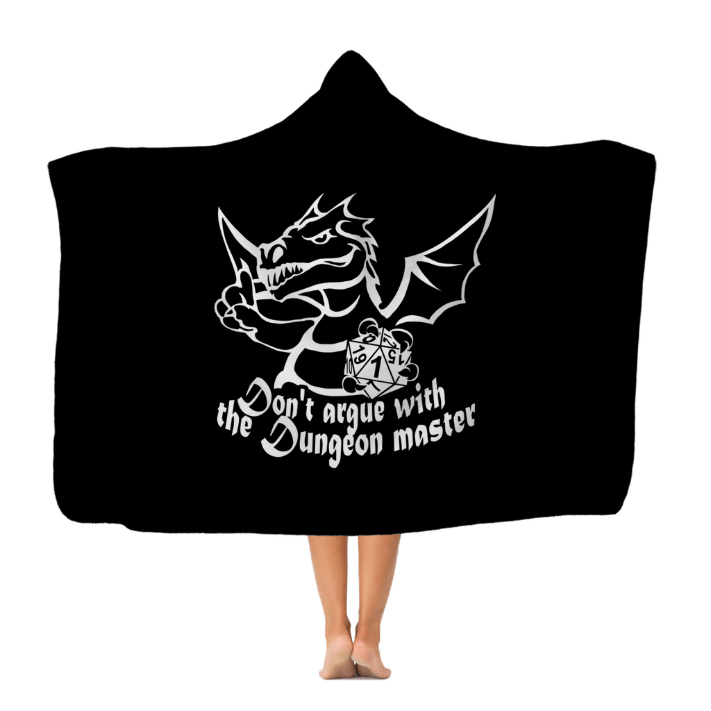 Don't Argue With The DM Fantasy RPG Dice Hooded Blanket | Dungeon Master | Tabletop RPG | Tabletop Games | RPG Blanket | Role Playing Game Hooded Blanket