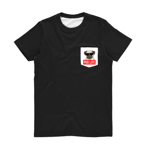 Pug Life - Pug Lover ﻿Classic Sublimation Pocket T-Shirt